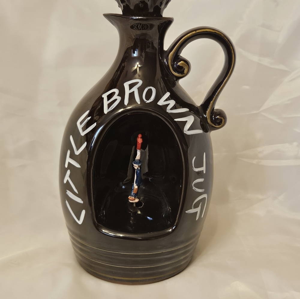 Vintage Little Brown Jug Ceramic Decanter Music Box